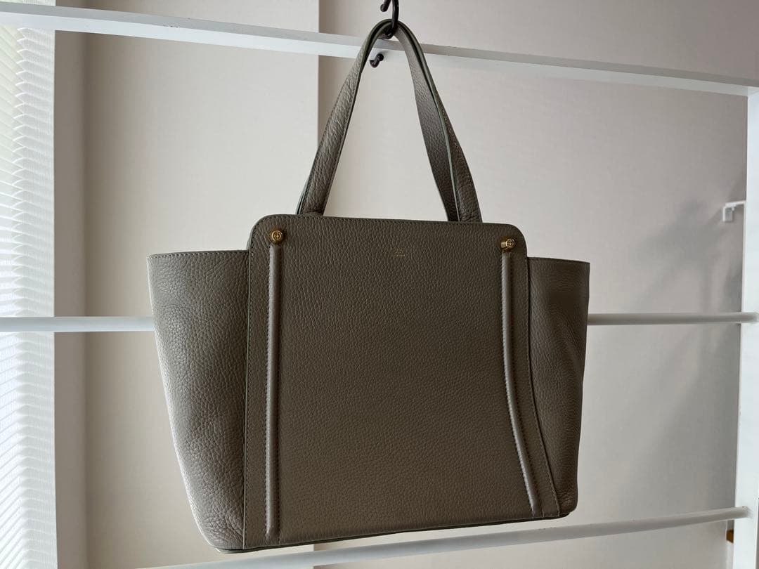 【美品】PELLE MORBIDA グレー レディース　レザートートバッグ