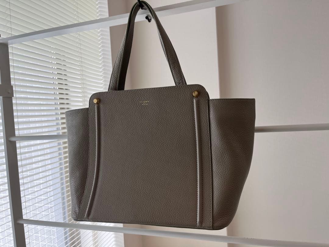 【美品】PELLE MORBIDA グレー レディース　レザートートバッグ