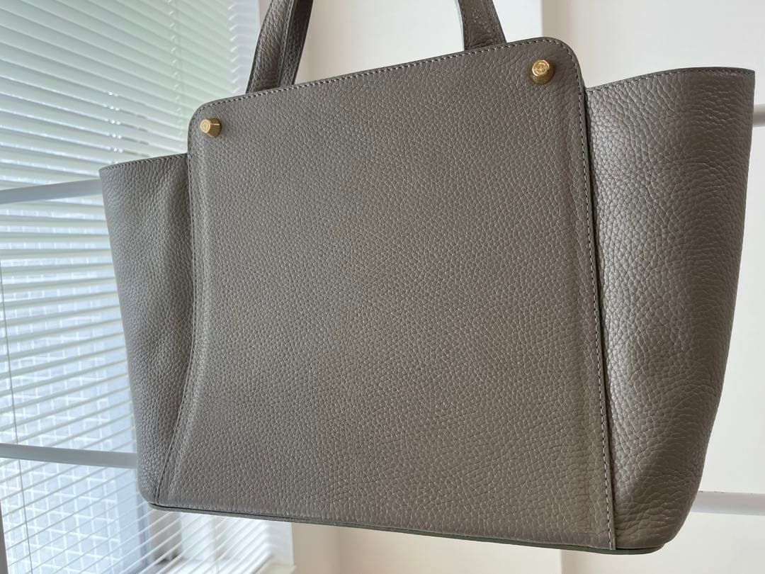 【美品】PELLE MORBIDA グレー レディース　レザートートバッグ