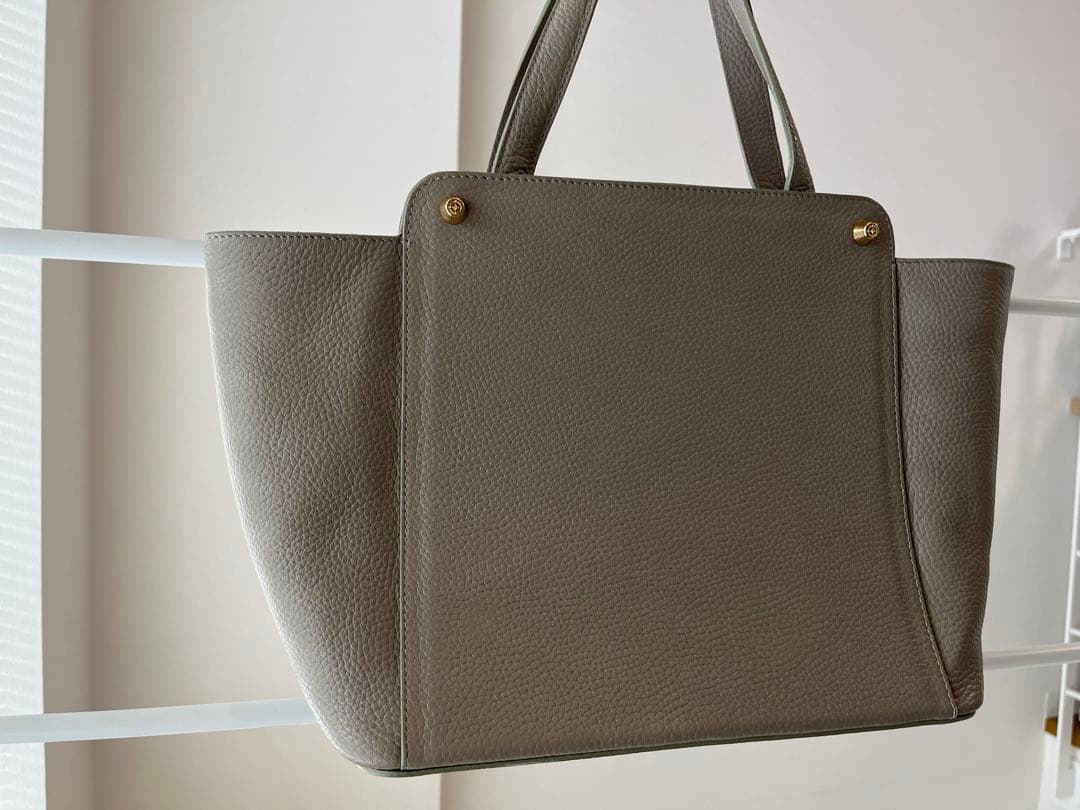 【美品】PELLE MORBIDA グレー レディース　レザートートバッグ