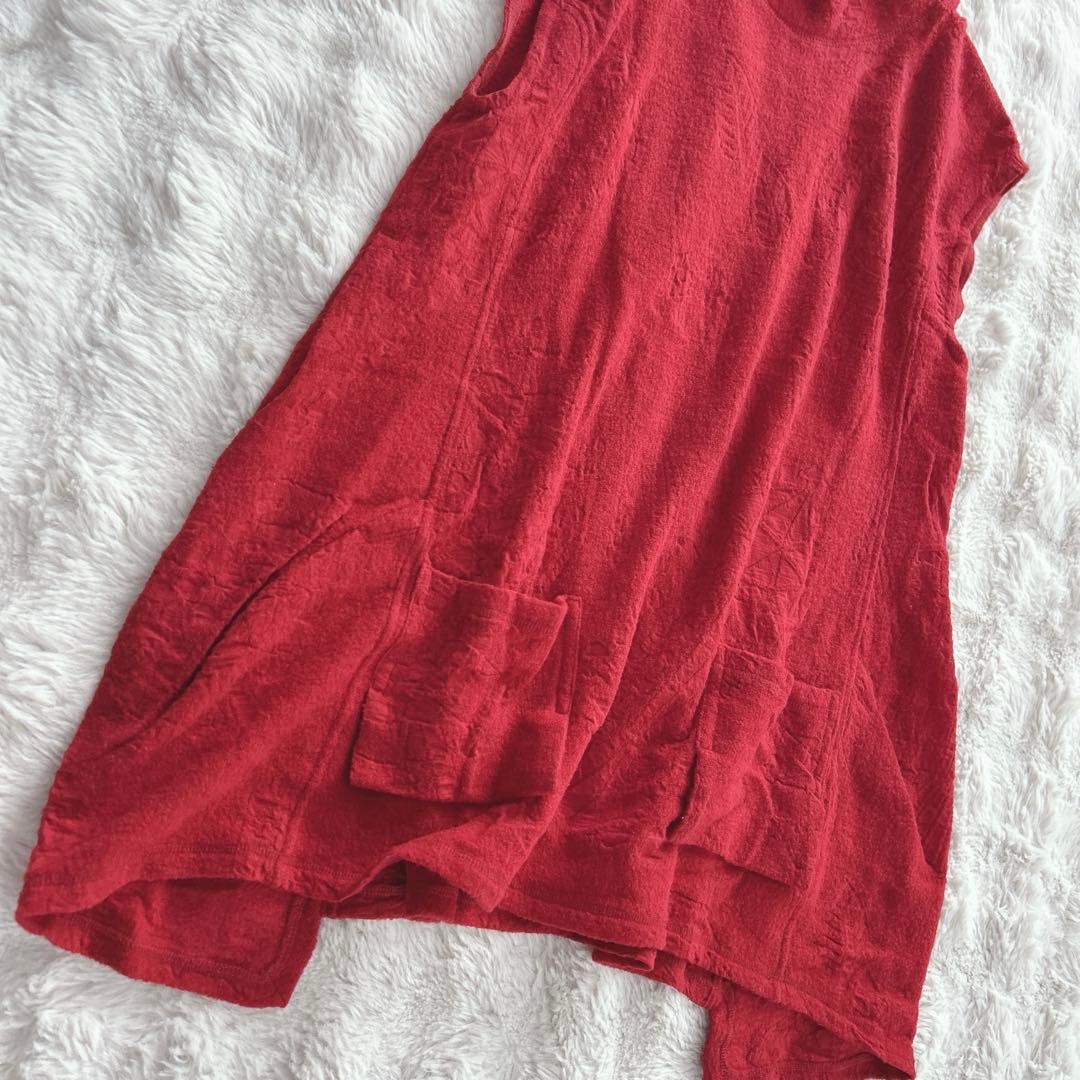 センソユニコ✨ann吉★総柄　ジャガード　モックネック　ノースリーブ　チュニック