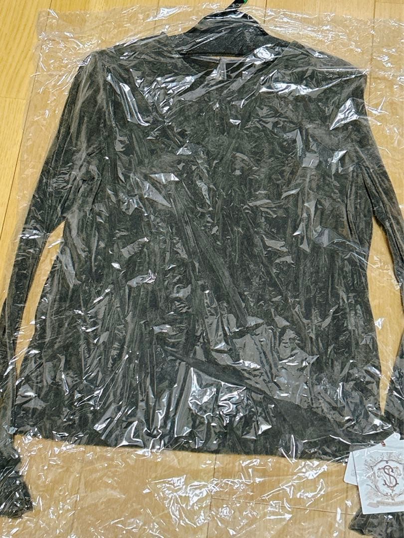 【新品】セブンテン SEVENTEN★ベロアタッチシアートップス グレー M