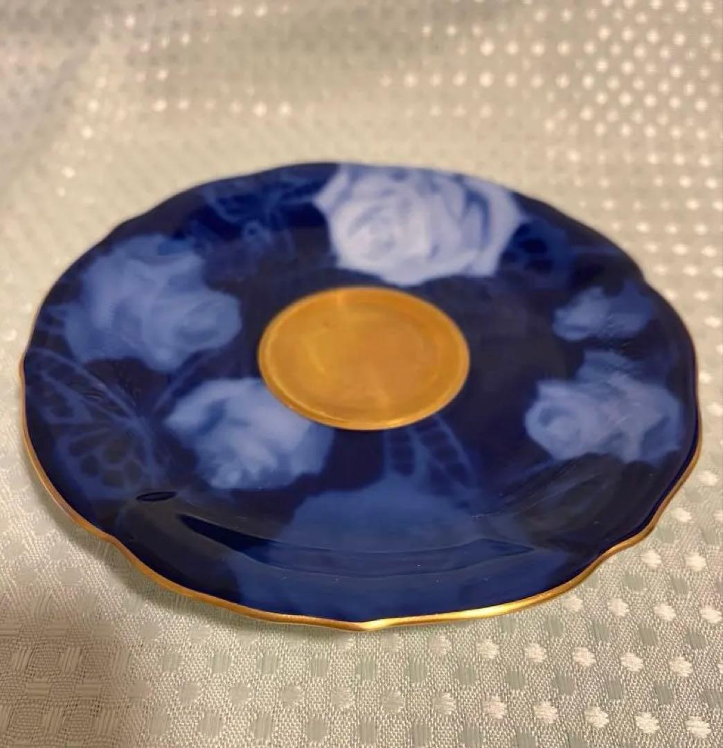 大倉陶園 執事喫茶 スワロウテイル ブルーバタフライカップ＆ソーサー 1客