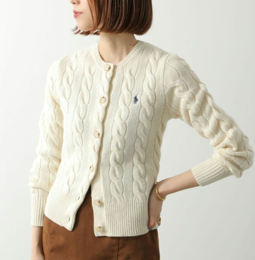 ポロラルフローレン ケーブルニット ウールカシミヤ カーディガンSサイズ