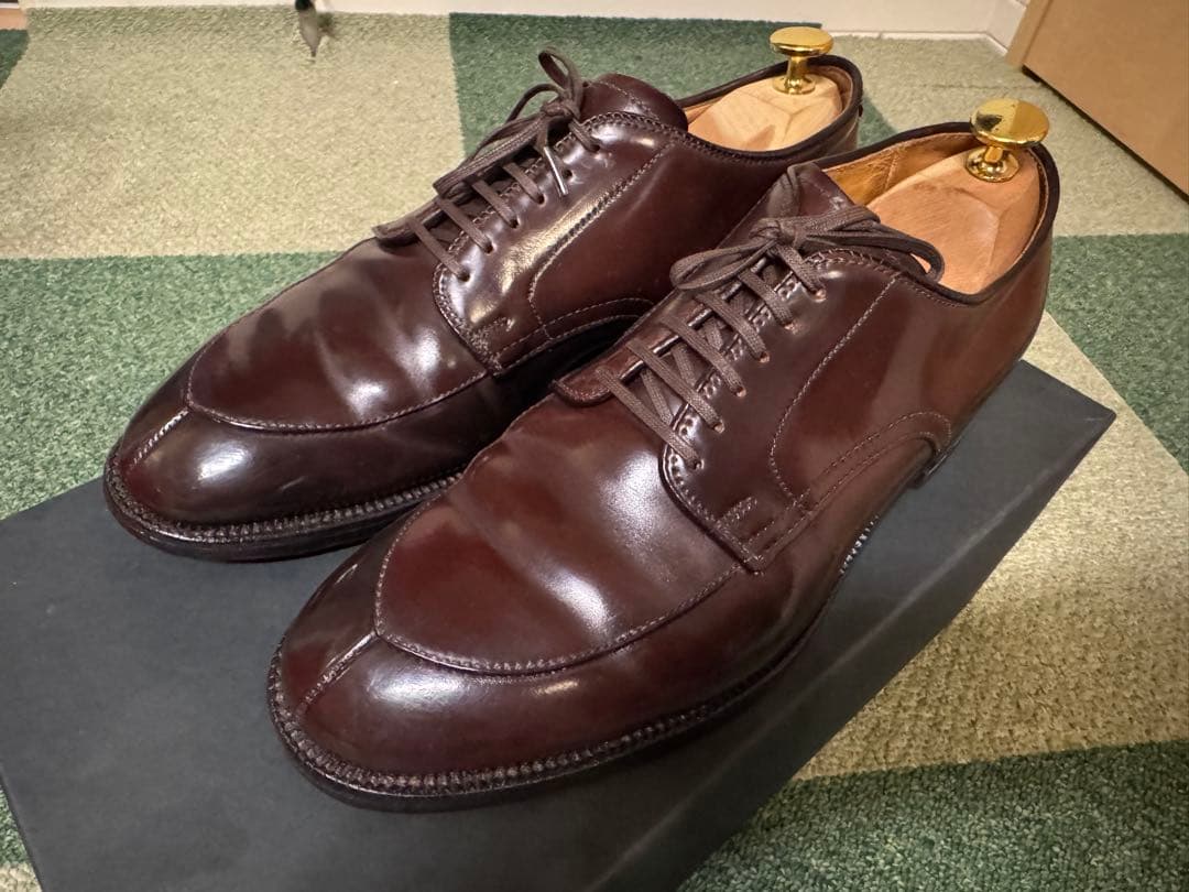 オールデン　コードバン　Vチップ　バーガンディ　8.5 D