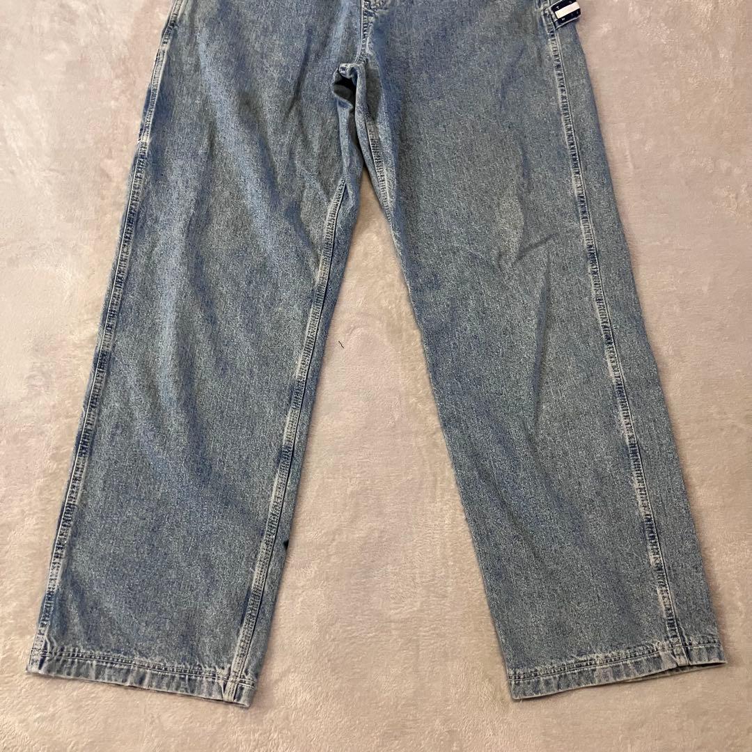 90sトミージーンズ　カナダ製オーバーオール肩紐切り替えデザイントリコロール刺繍