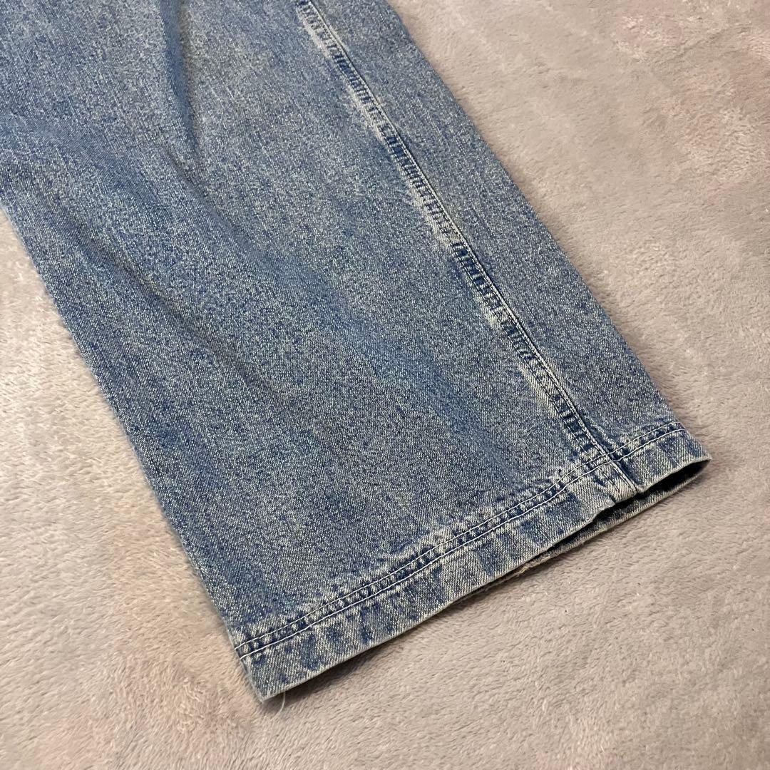 90sトミージーンズ　カナダ製オーバーオール肩紐切り替えデザイントリコロール刺繍