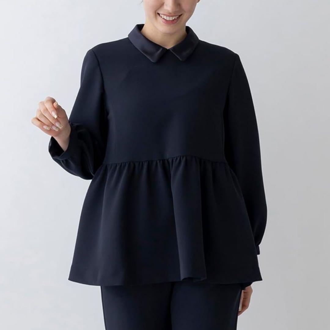 極美品　SONO ティアードフレアチュニックプルオーバー　ネイビー