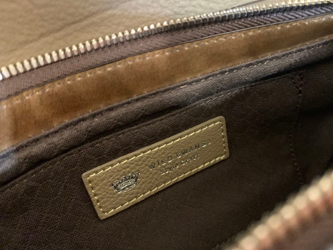 G1016-05★未使用 WILD SWANS ウエストポーチレザー 茶色系