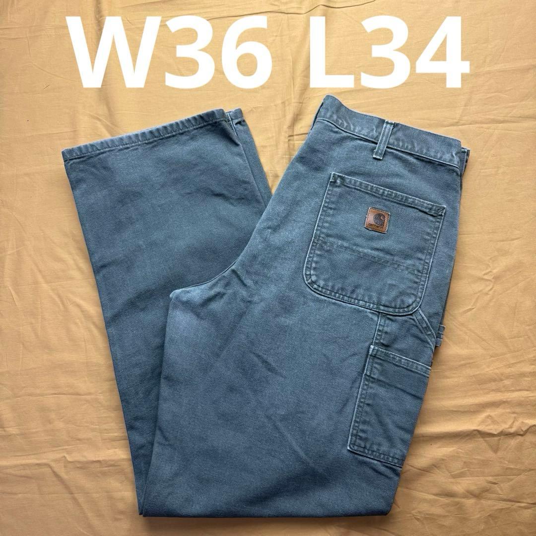 美品　carhartt モスグリーン　ダック　ペインターパンツ　W36 L34