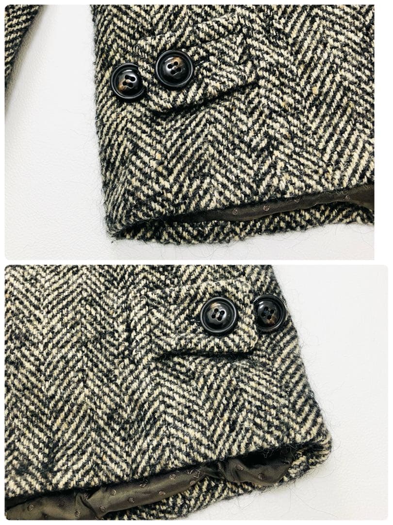 超希少サイズ　美品　マックスマーラ　スタンドカラーコート　ヘリンボーン　XL