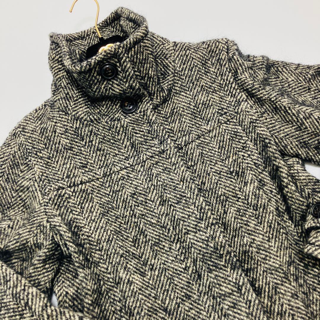 超希少サイズ　美品　マックスマーラ　スタンドカラーコート　ヘリンボーン　XL