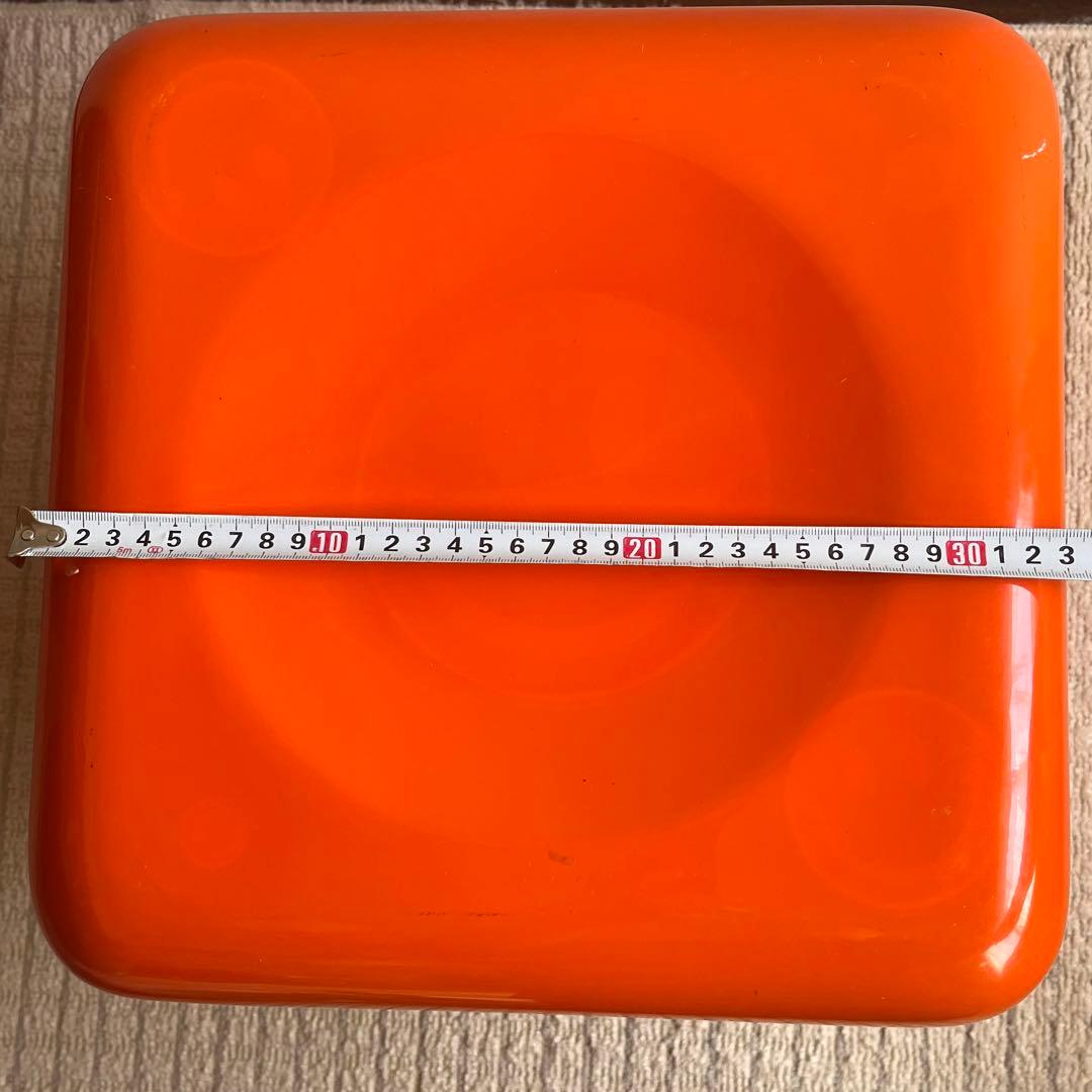 サイコロ型　ビンテージスツール　オレンジ
