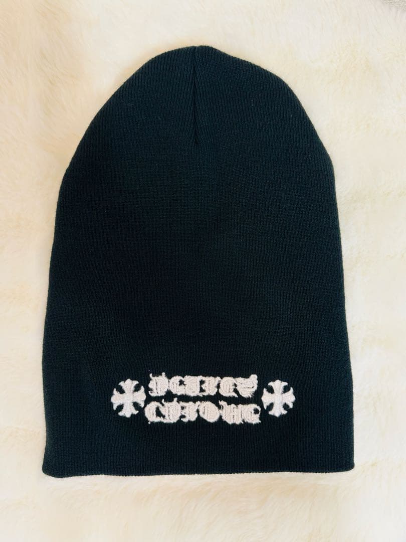 CHROME HEARTS クロムハーツ ビーニー ブラック刺繍クロス 極美品