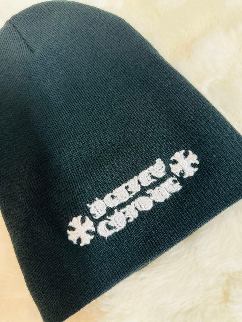 CHROME HEARTS クロムハーツ ビーニー ブラック刺繍クロス 極美品