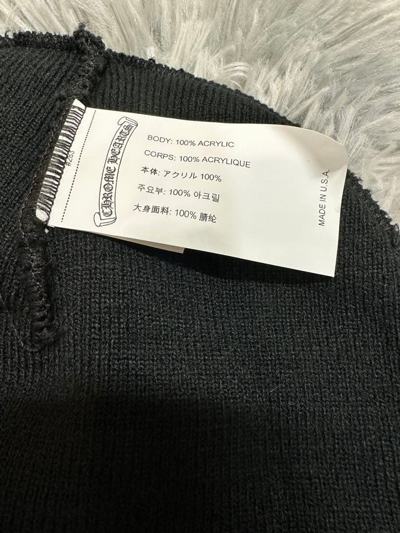 CHROME HEARTS クロムハーツ ビーニー ブラック刺繍クロス 極美品