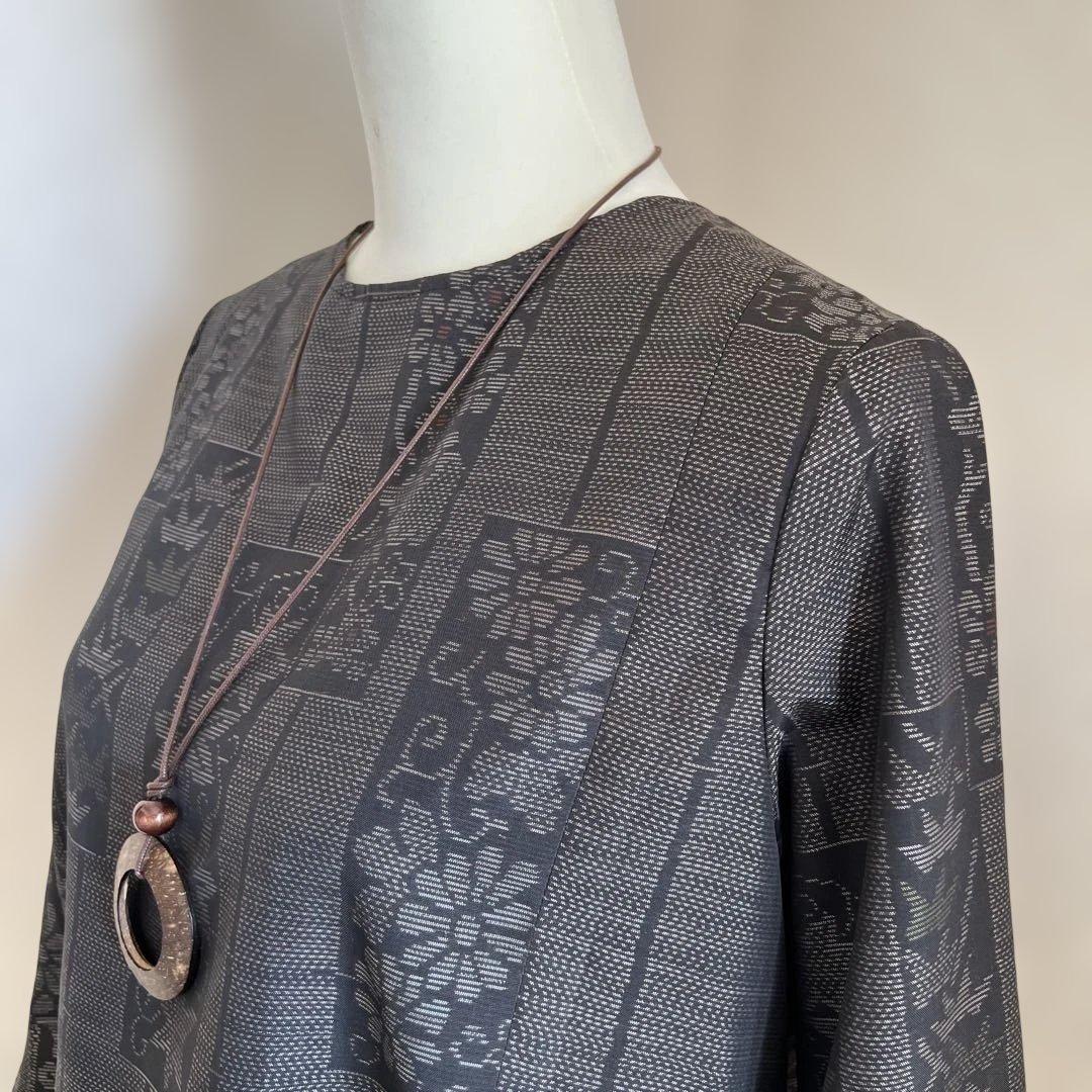 大島紬リメイクワンピース