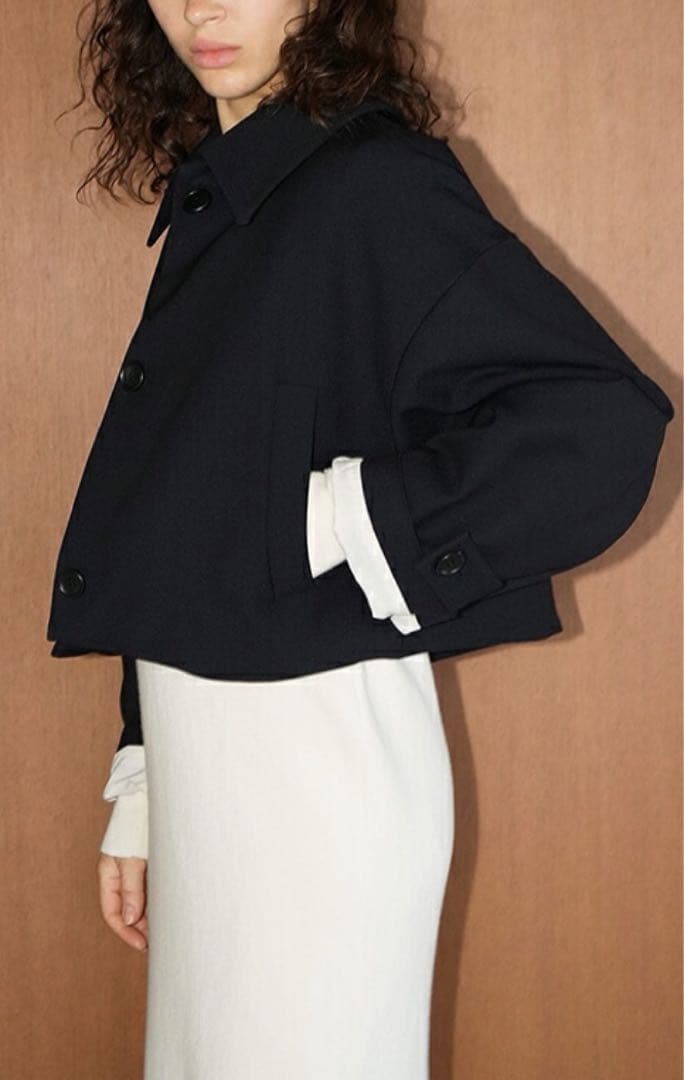 CLANE バルキースリーブクロップドジャケット