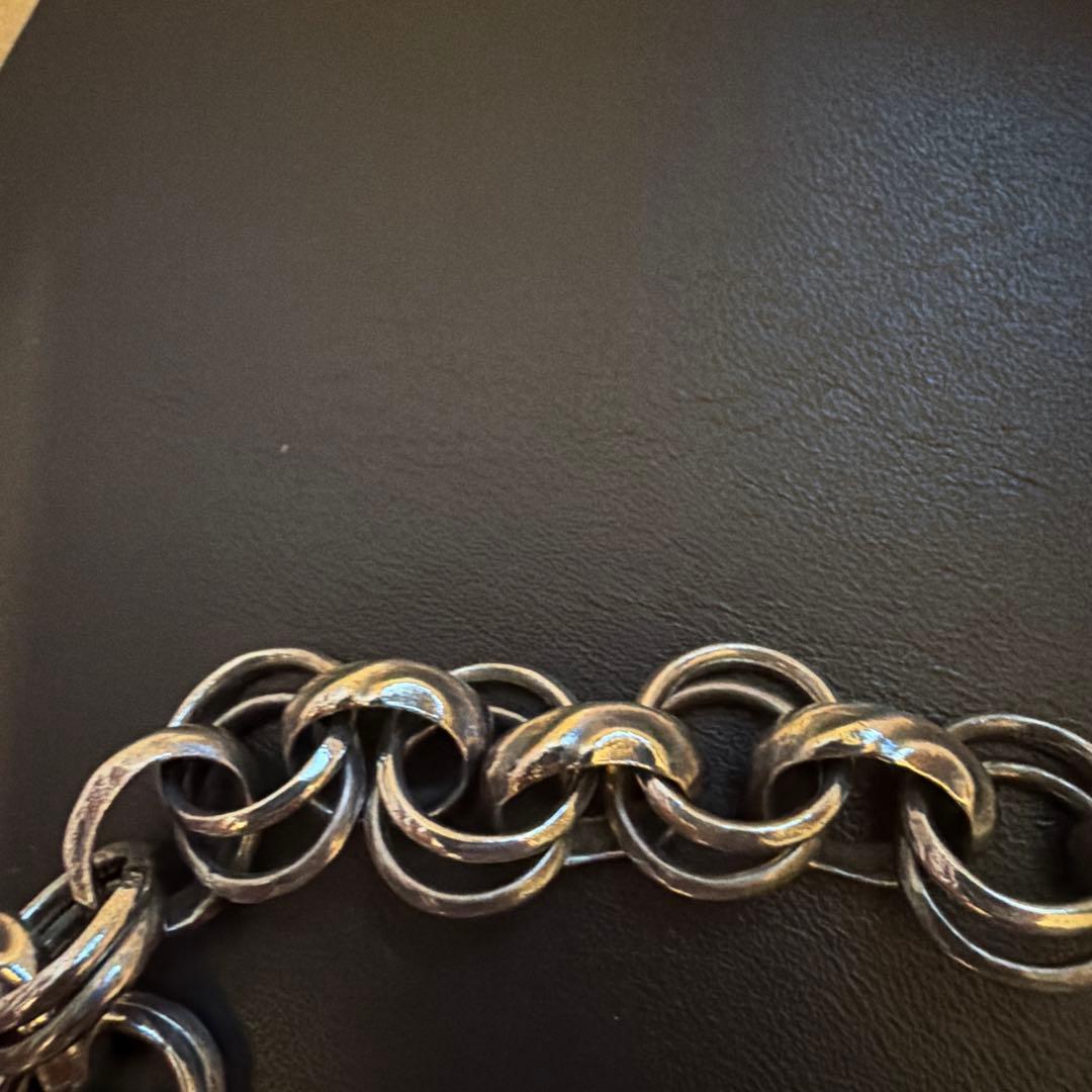 シルバー925 ウォレットチェーン ダブルリング 重厚 高級感