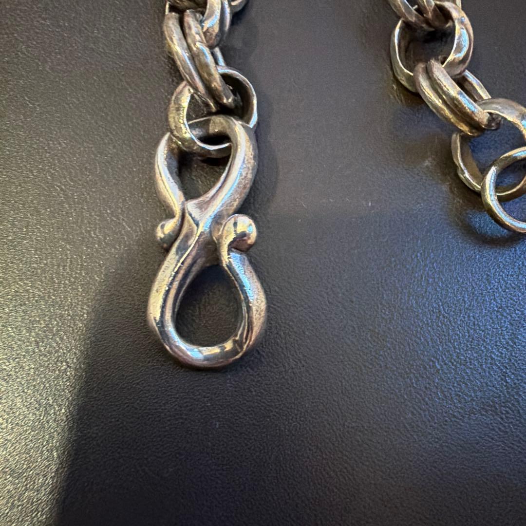 シルバー925 ウォレットチェーン ダブルリング 重厚 高級感