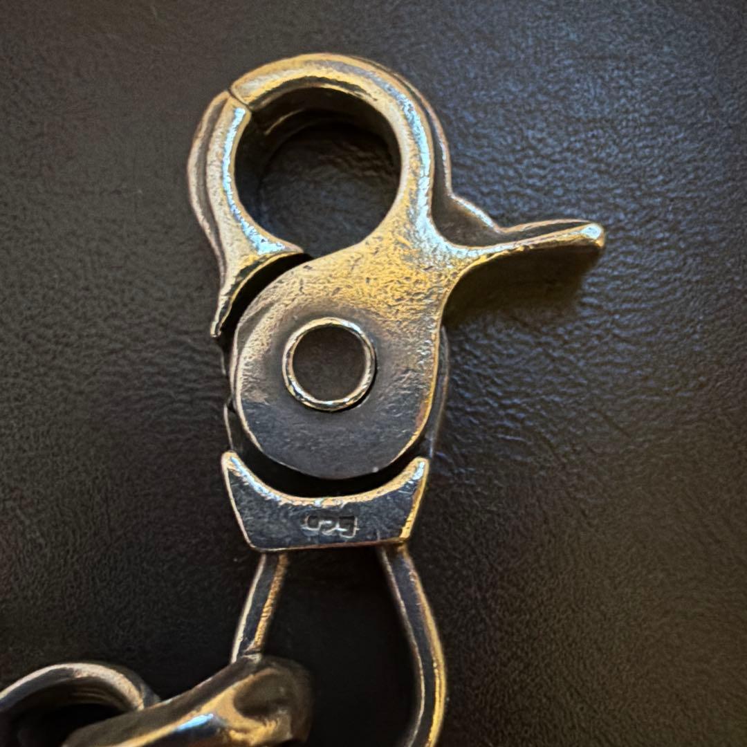 シルバー925 ウォレットチェーン ダブルリング 重厚 高級感