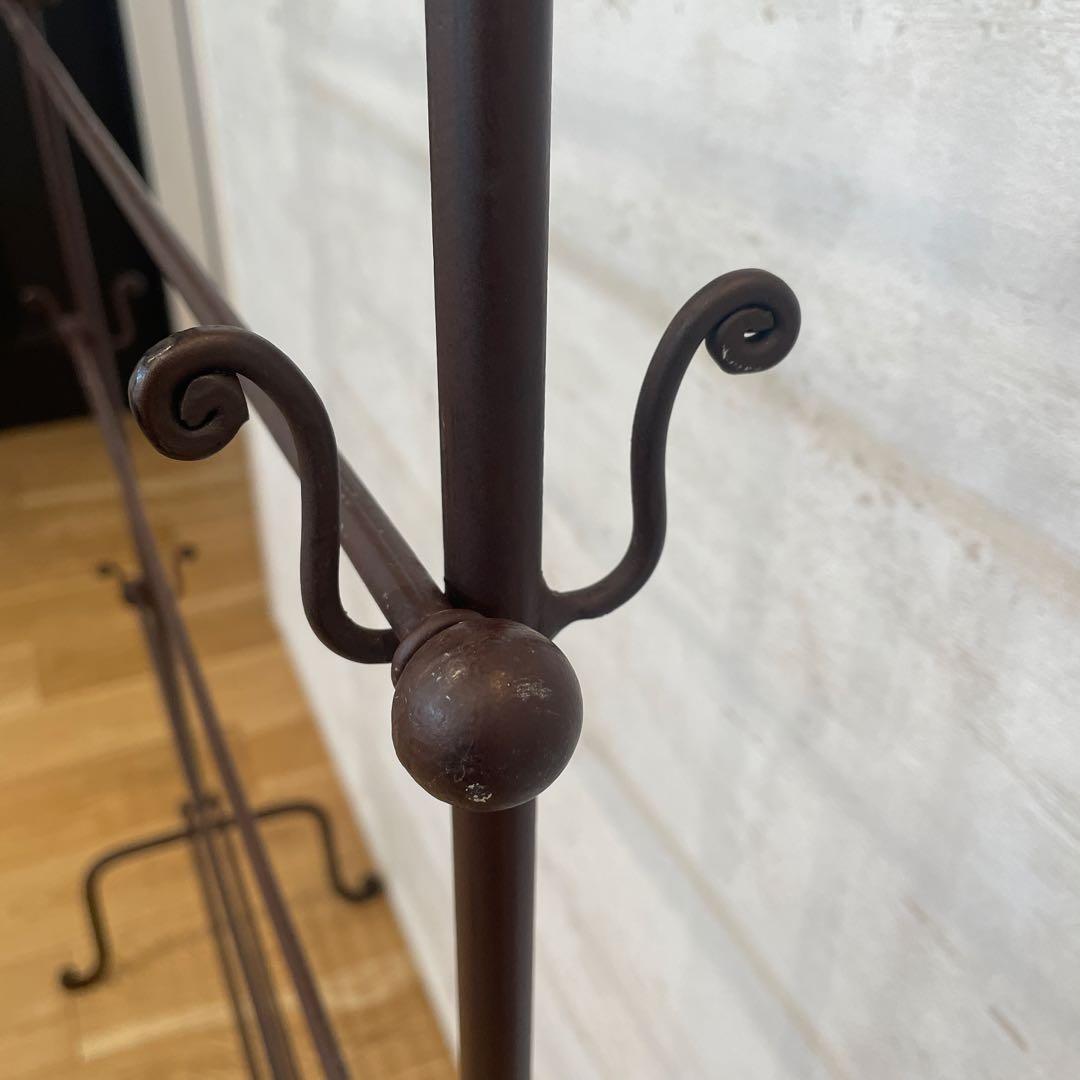 レア！キャトルセゾン　アイアン　ハンガーラック　ブラウン　タオルハンガー