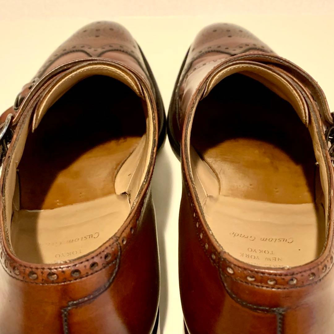 【週末即決特価】5都市 Church’s ダブルモンク ブローグ 茶 UK9