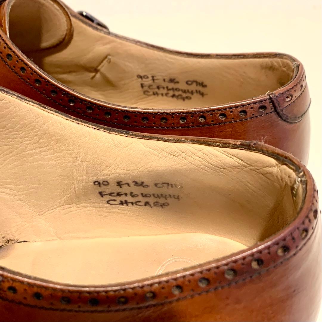 【週末即決特価】5都市 Church’s ダブルモンク ブローグ 茶 UK9