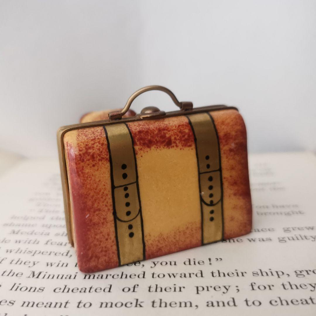 リモージュボックス　テディベアと旅行かばん　フランス製　 小物入れ　ピルケース