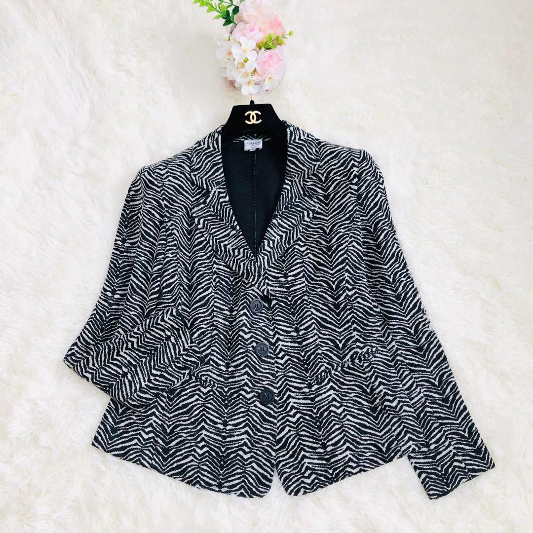 売約済アルマーニコレッツォーニゼブラ柄 ジャケット テーラード 48 イタリア製