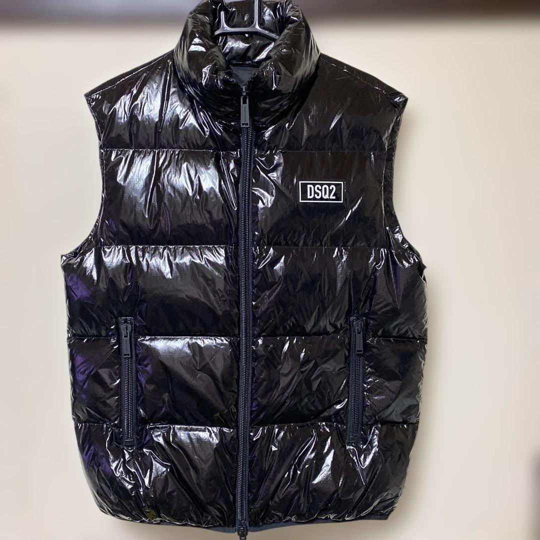 DSQUARED2 ブラック ダウンベスト