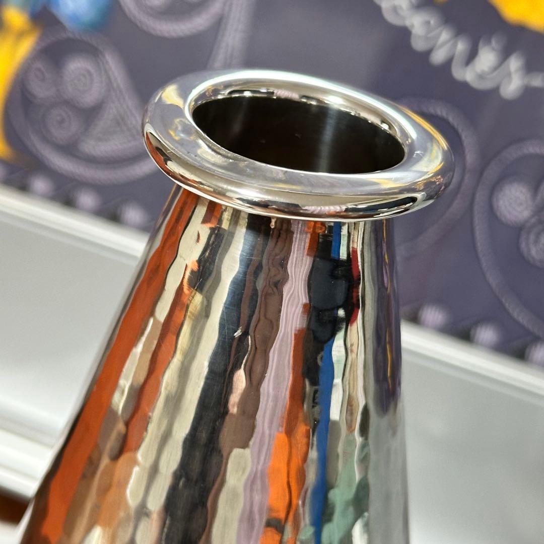 HERMES エルメス　ステンレス製　花瓶　フラワーベース　希少　シルバーカラー
