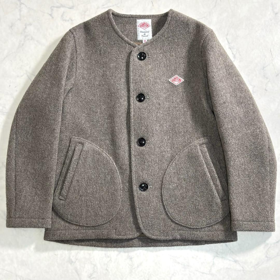 ダントン ウールモッサノーカラーコート グレージュ サイズ36 tb0