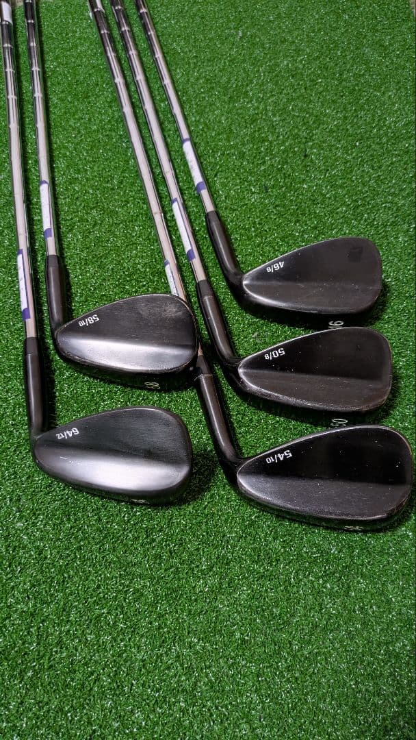 無刻印ウェッジ ブラック 46°50°54°58°64° スチール5本セット