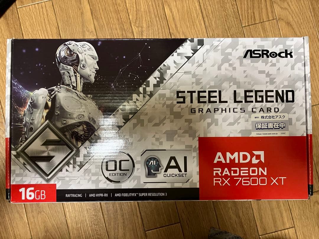 グラフィックボード・グラボ・ビデオカード Asrock AMD RX7600XT STEEL LEGEND 16GB