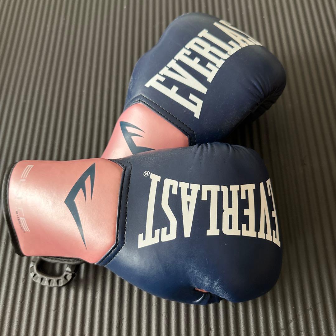 EVERLAST ELITE ボクシンググローブ ネイビー/ピンク 8oz