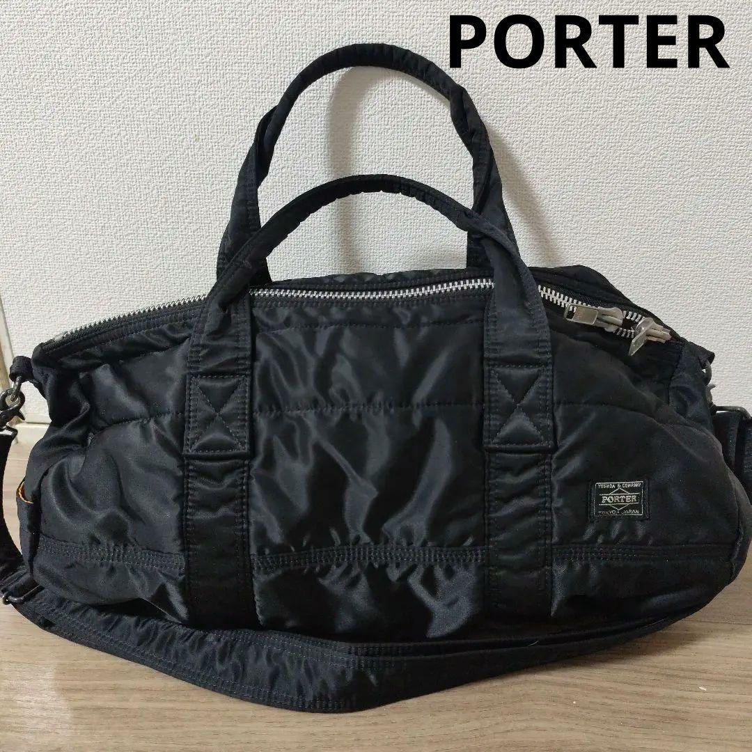 PORTER　タンカー　ボストン　ドラムバッグ　ブラック　2way　ショルダー