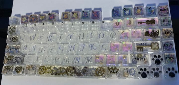 手作り キーキャップ レジン