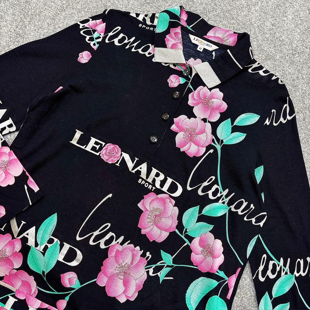 39 美品　大きいサイズ　leonard 花柄　ポロシャツ