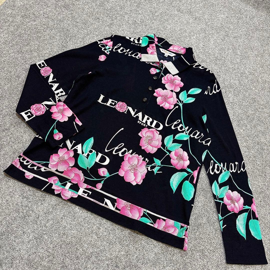 39 美品　大きいサイズ　leonard 花柄　ポロシャツ
