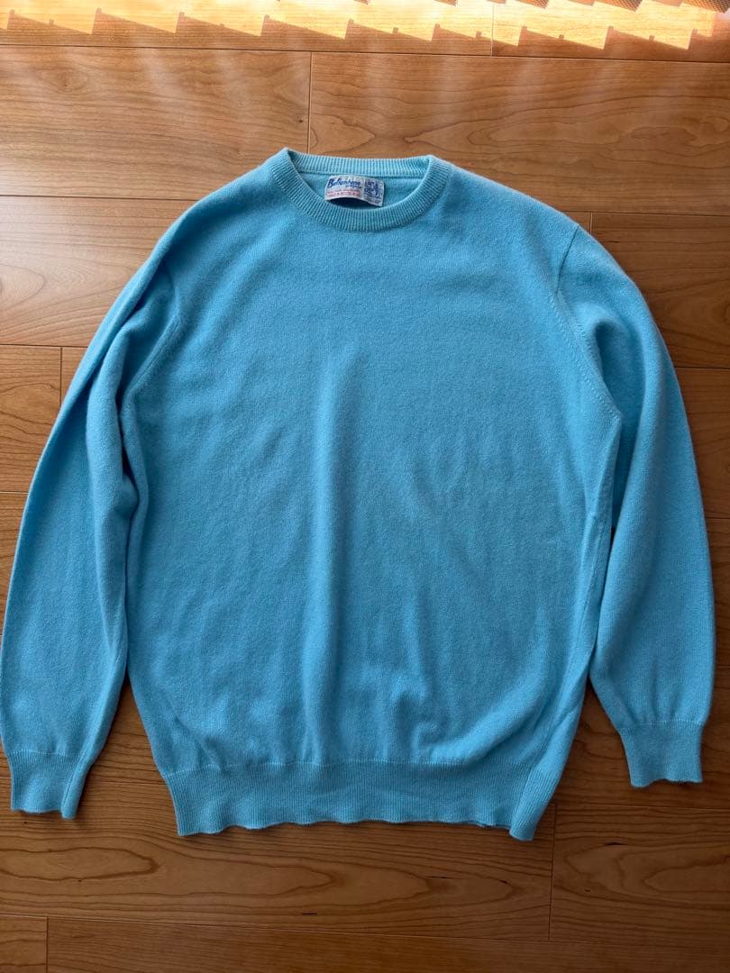 70年代 スコットランド製 バランタイン カシミヤニット ティファニーブルー