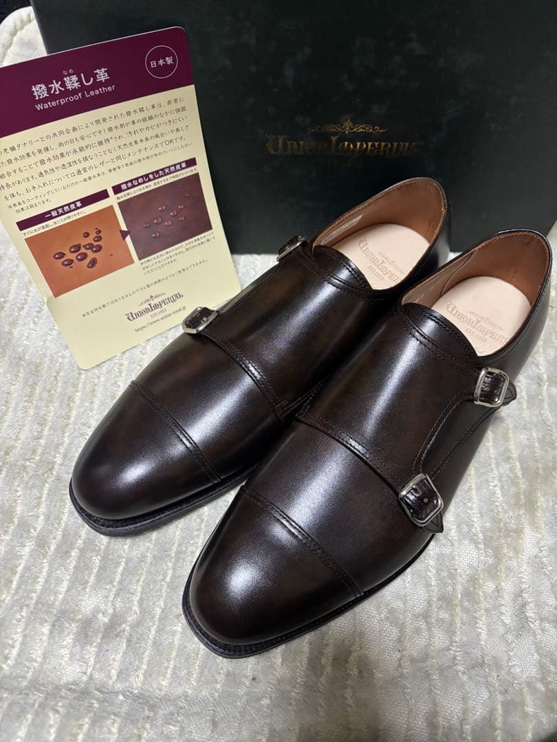 新品　ユニオンインペリアル　U2007 ダブルモンク　ビジネスシューズ　7EEE
