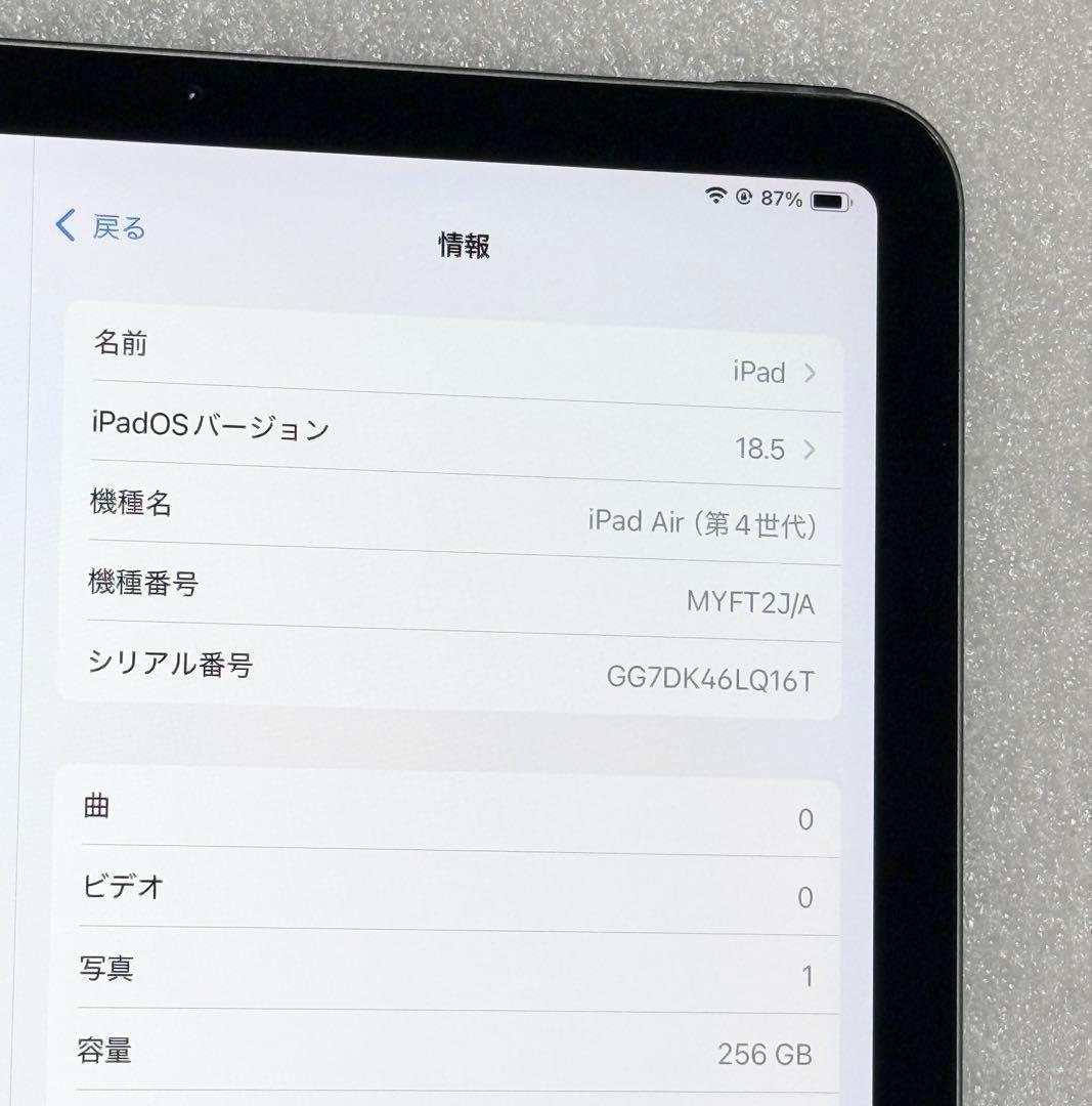 画面極美品　iPad Air 第4世代 Wi-Fi 256GB　スペースグレイ