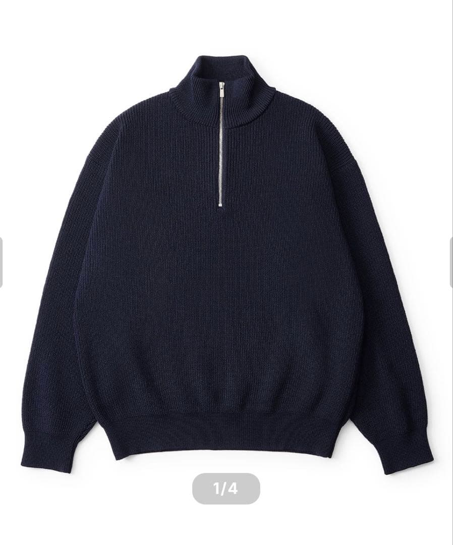 トップス everyone half zip rib knit sweater M