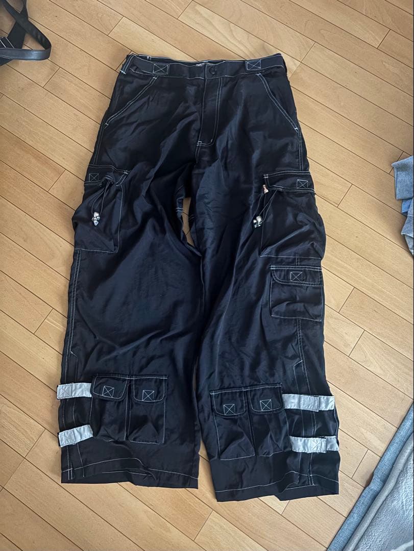 (いか)macgear レイブパンツ ナイロン ブラック y2k