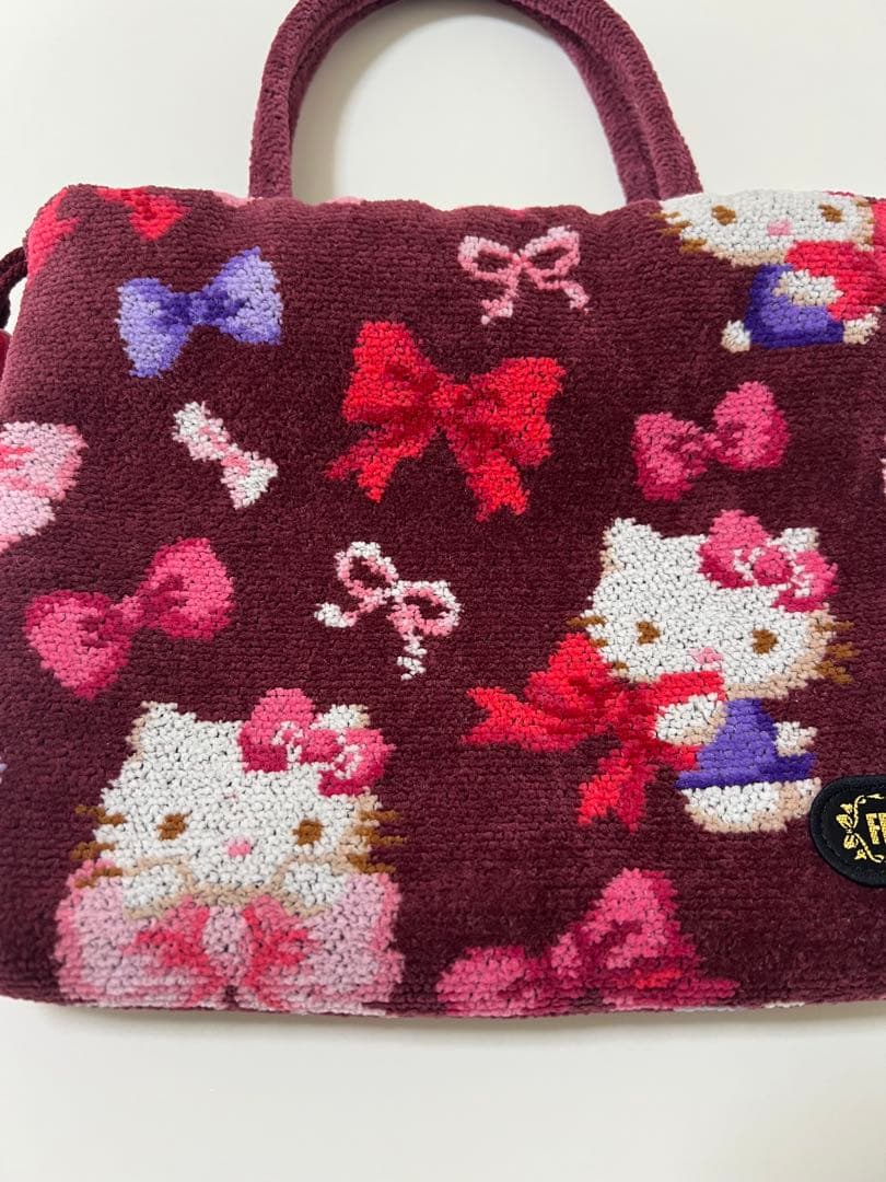 フェイラー　キティ　手付き巾着バッグ（リボン）