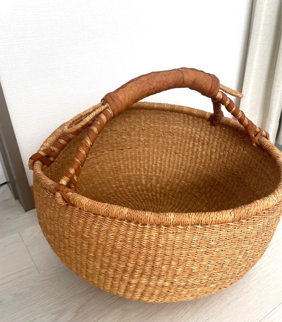 希少　ヨーロッパ経由　特大サイズ　ブルキナファソバスケット　ヴィンテージ