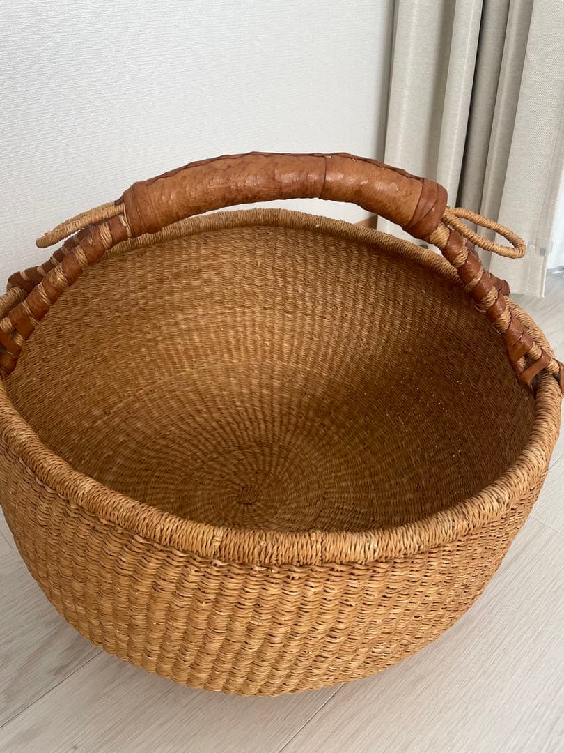 希少　ヨーロッパ経由　特大サイズ　ブルキナファソバスケット　ヴィンテージ