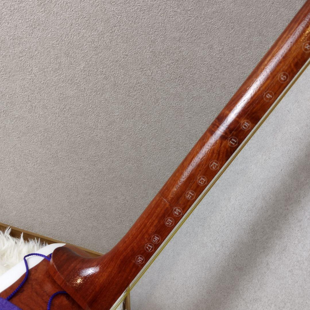 比較的美品　初心者おすすめ　津軽三味線　太棹　正寸　合皮　花梨　胴掛け　糸付属