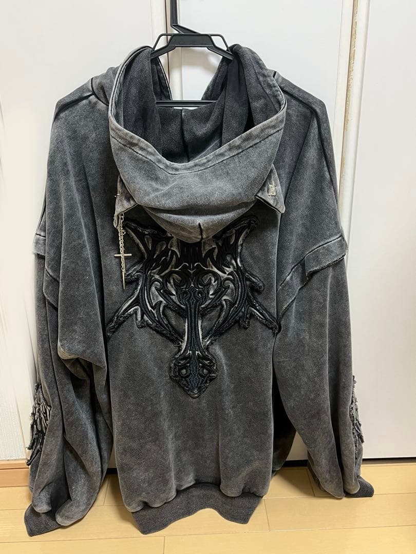 レフレム　猫耳zipパーカー　ジップアップパーカー　グレー